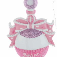 Baby Girl's 1st Christmas Personalized Rattle Ornament